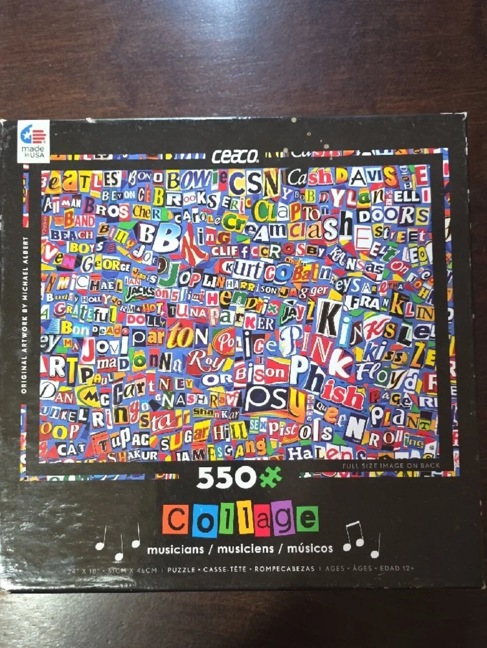 2 Ceaco Puzzles - Great Magazine Covers 1000 Pcs & Musicians 550 Pcs